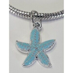 🆕 NWT For Pandora Charm Bracelets Bright Blue Enameled Starfish Dangle Pendant